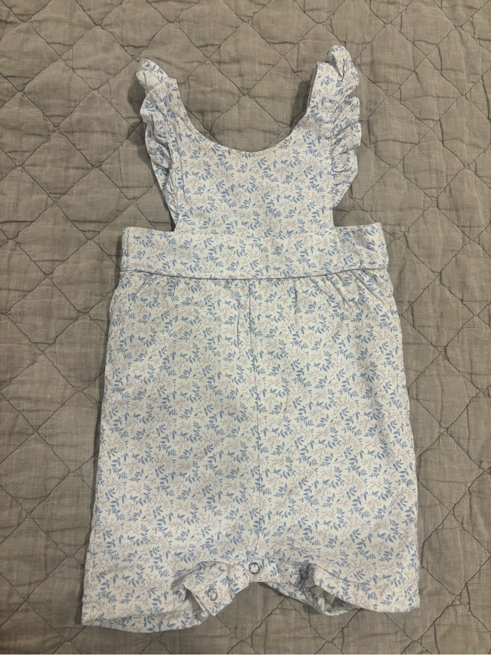 Soft Floral Blue Baby One-Piece Bodysuit